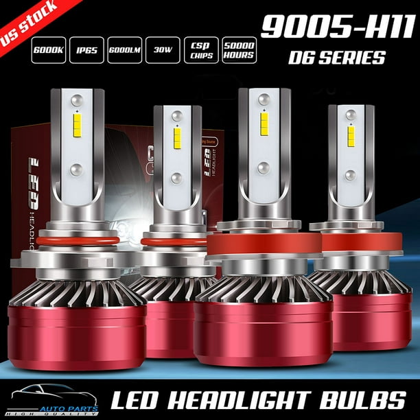 For 2007-2018 Nissan Altima Frontier Rogue H11 CREE LED Headlight Bulbs 6000K